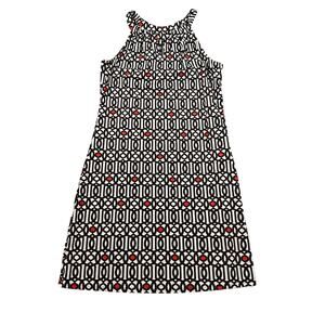 Jude Connally Ella Halter Geometric Print Dress Brown White Red XS